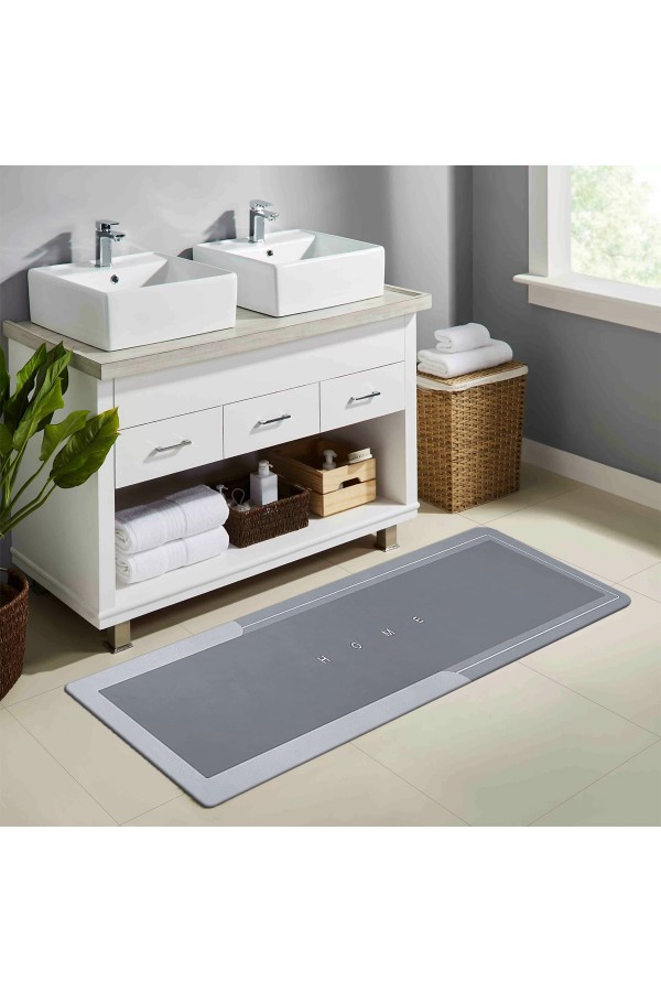 Else Gri Desenli Duş Önü Yolluk Banyo Halısı Paspas Tek Parça 40x100cm Else Gri Desenli Duş Önü Yolluk Banyo Halısı Paspas Tek Parça 40x100cm