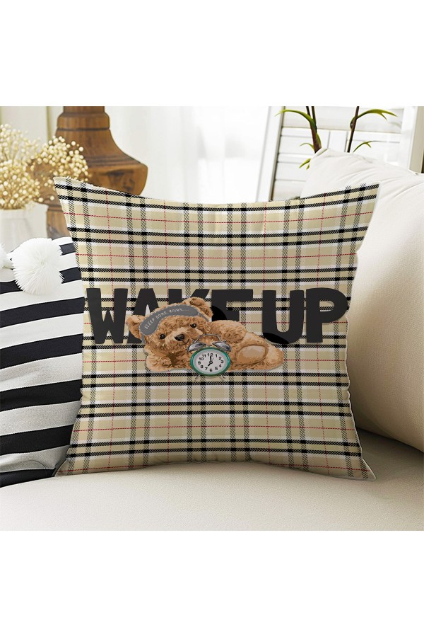 Uyuyan Ayı Teddy Desenli Erkek Çocuk Dekoratif Çift Taraflı Kırlent Kılıfı 43x43cm Uyuyan Ayı Teddy Desenli Erkek Çocuk Dekoratif Çift Taraflı Kırlent Kılıfı 43x43cm
