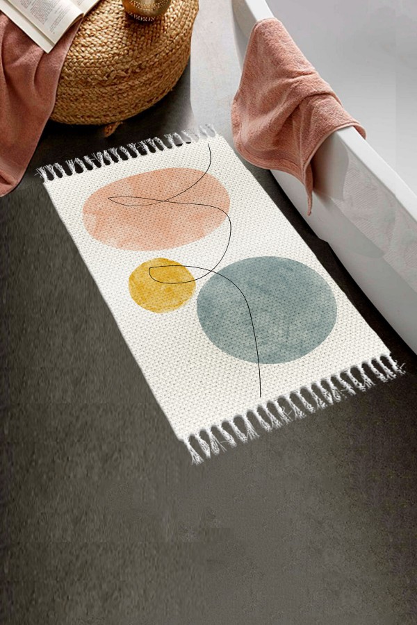 Else Desenli Yıkanabilir Modern Tekli Banyo Paspası Halı Vintage Dokuma Kilim 50x80cm BYNS-11 Else Desenli Yıkanabilir Modern Tekli Banyo Paspası Halı Vintage Dokuma Kilim 50x80cm BYNS-11