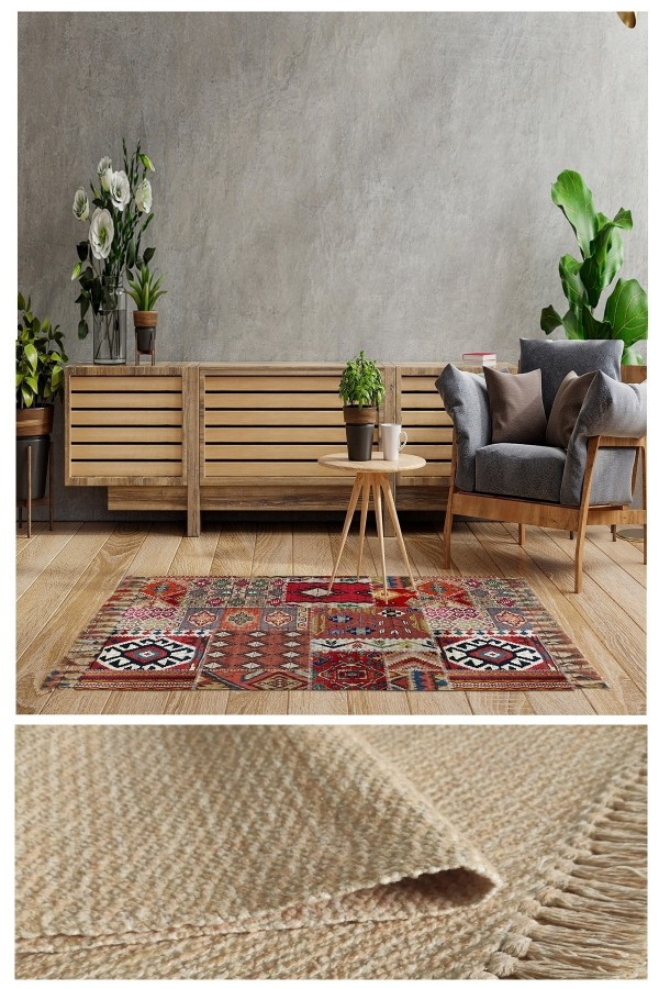 Else Casablanca Jüt Hasır Desenli Vintage Yıkanabilir Çift Taraflı Kara Tezgah Dokuma Kilim CSS27 Else Casablanca Jüt Hasır Desenli Vintage Yıkanabilir Çift Taraflı Kara Tezgah Dokuma Kilim CSS27
