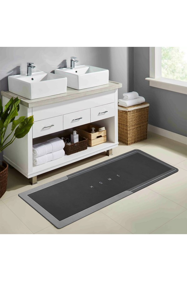 Else Antrasit Desenli Duş Önü Yolluk Banyo Halısı Paspas Tek Parça 40x100cm Else Antrasit Desenli Duş Önü Yolluk Banyo Halısı Paspas Tek Parça 40x100cm