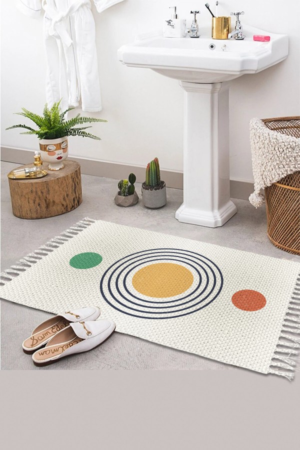 Else Desenli Yıkanabilir Modern Tekli Banyo Paspası Halı Vintage Dokuma Kilim 50x80cm BYNS-10 Else Desenli Yıkanabilir Modern Tekli Banyo Paspası Halı Vintage Dokuma Kilim 50x80cm BYNS-10