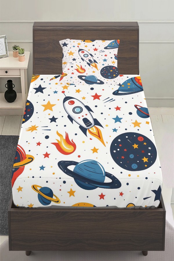 Galaksi Yıldızlar Uzay Desenli Erkek Çocuk Tek Kişilik Yastıklı Çarşaf Takımı 100x200 cm Galaksi Yıldızlar Uzay Desenli Erkek Çocuk Tek Kişilik Yastıklı Çarşaf Takımı 100x200 cm