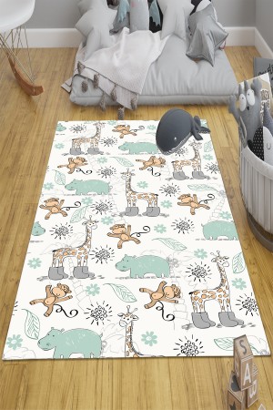 Orman Hayvanları Desenli Erkek Çocuk Odası Halısı Kaymaz Taban Yıkanabilir Orman Hayvanları Desenli Erkek Çocuk Odası Halısı Kaymaz Taban Yıkanabilir