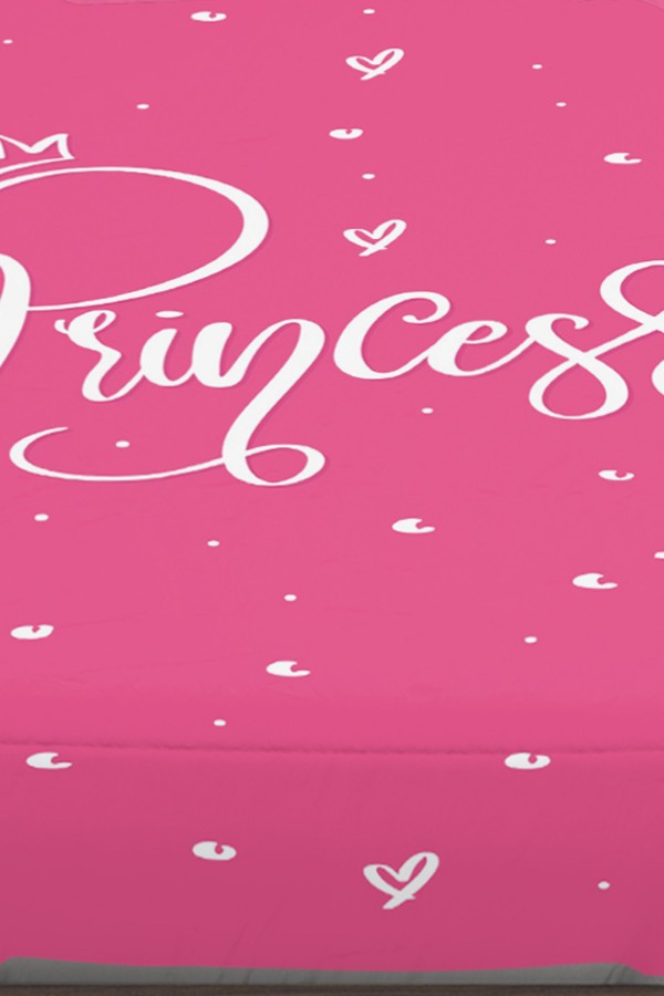 Pembe Beyaz Prenses Yazılı Desenli Kız Çocuk Tek Kişilik Yastıklı Lastikli Çarşaf Takımı 100x200cm Pembe Beyaz Prenses Yazılı Desenli Kız Çocuk Tek Kişilik Yastıklı Lastikli Çarşaf Takımı 100x200cm