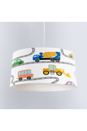 İş Makineleri Trafik Desenli Erkek Çocuk Sarkıt Avize Modeli