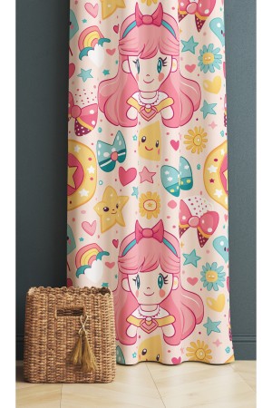 Anime Pembe Prenses Desenli Kız Çocuk Odası Fon Perde 140x260cm Anime Pembe Prenses Desenli Kız Çocuk Odası Fon Perde 140x260cm