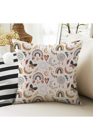 Boho Gökkuşağı Desenli Kız Çocuk Dekoratif Çift Taraflı Kırlent Kılıfı 43x43cm Boho Gökkuşağı Desenli Kız Çocuk Dekoratif Çift Taraflı Kırlent Kılıfı 43x43cm