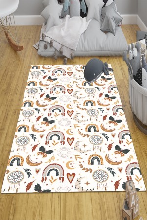 Boho Gökkuşağı Desenli Kız Çocuk Odası Halısı Kaymaz Taban Yıkanabilir Boho Gökkuşağı Desenli Kız Çocuk Odası Halısı Kaymaz Taban Yıkanabilir