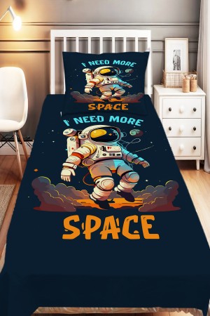 Mavi Astronot Desenli Erkek Çocuk Tek Kişilik Dekoratif Yatak Örtüsü Yastık Kılıflı Mavi Astronot Desenli Erkek Çocuk Tek Kişilik Dekoratif Yatak Örtüsü Yastık Kılıflı