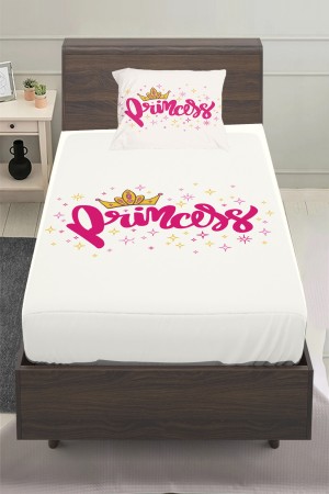Prenses Taçlı Desenli Kız Çocuk Tek Kişilik Yastıklı Lastikli Çarşaf Takımı 100x200cm Prenses Taçlı Desenli Kız Çocuk Tek Kişilik Yastıklı Lastikli Çarşaf Takımı 100x200cm