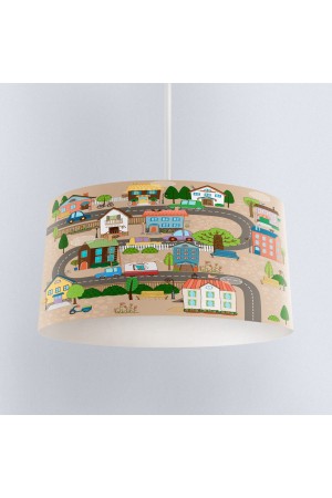 Mahalle Şehir Desenli Erkek Çocuk Sarkıt Avize Modeli