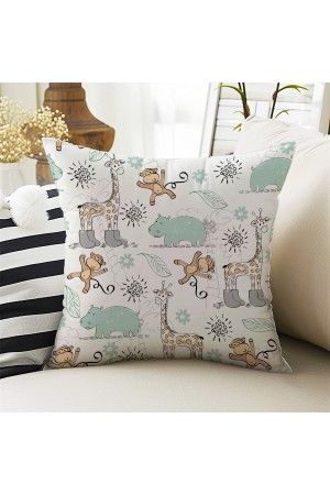 Orman Hayvanları Desenli Erkek Çocuk Dekoratif Çift Taraflı Kırlent Kılıfı 43x43cm Orman Hayvanları Desenli Erkek Çocuk Dekoratif Çift Taraflı Kırlent Kılıfı 43x43cm