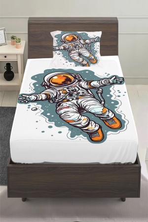 Uzay Astranot Desenli Erkek Çocuk Tek Kişilik Yastıklı Lastikli Çarşaf Takımı 100x200cm Uzay Astranot Desenli Erkek Çocuk Tek Kişilik Yastıklı Lastikli Çarşaf Takımı 100x200cm