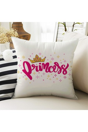 Prenses Taçlı Desenli Kız Çocuk Dekoratif Çift Taraflı Kırlent Kılıfı 43x43cm Prenses Taçlı Desenli Kız Çocuk Dekoratif Çift Taraflı Kırlent Kılıfı 43x43cm