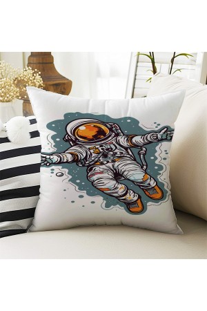 Uzay Astranot Desenli Erkek Çocuk Dekoratif Çift Taraflı Kırlent Kılıfı 43x43cm