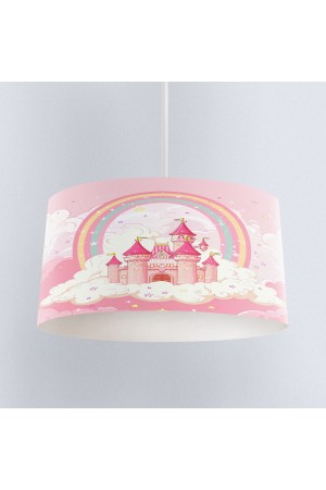 Pembe Şatolu Desenli Kız Çocuk Sarkıt Avize Modeli