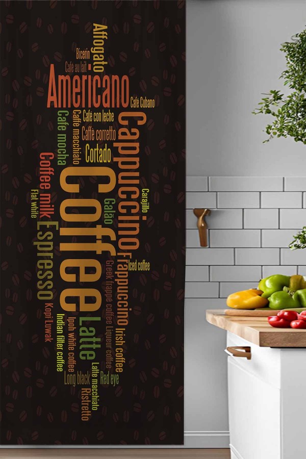 Kahve Kolaj Desenli Djital Baskılı Yemek Odası Mutfak Fon Perde 140x260cm Kahve Kolaj Desenli Djital Baskılı Yemek Odası Mutfak Fon Perde 140x260cm