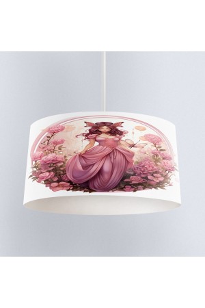 Pembe Prenses Perili Desenli Kız Çocuk Sarkıt Avize Modeli