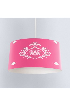 Pembe Beyaz Retro Desenli Kız Çocuk Sarkıt Avize Modeli