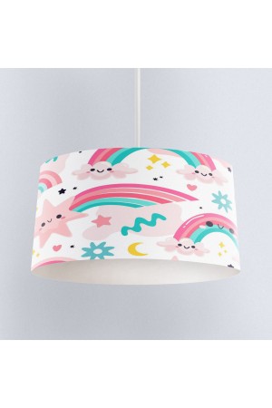 Pembe Gök Kuşaklı Desenli Kız Çocuk Sarkıt Avize Modeli