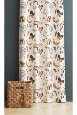 Boho Gökkuşağı Desenli Kız Çocuk Odası Fon Perde 140x260cm Boho Gökkuşağı Desenli Kız Çocuk Odası Fon Perde 140x260cm