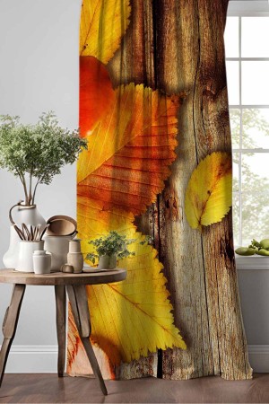 Sarı Yapraklar Desenli Djital Baskılı Yemek Odası Mutfak Fon Perde 140x260cm Sarı Yapraklar Desenli Djital Baskılı Yemek Odası Mutfak Fon Perde 140x260cm