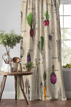 Sebzeler Desenli Djital Baskılı Yemek Odası Mutfak Fon Perde 140x260cm Sebzeler Desenli Djital Baskılı Yemek Odası Mutfak Fon Perde 140x260cm