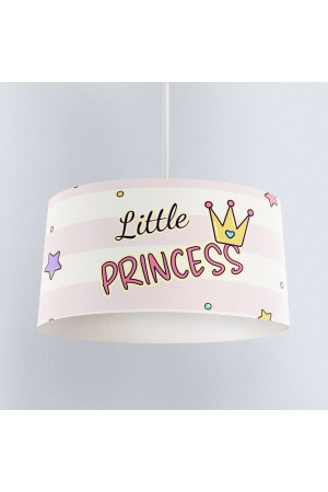 Prenses Yazılı Pembe Desenli Kız Çocuk Sarkıt Avize Modeli