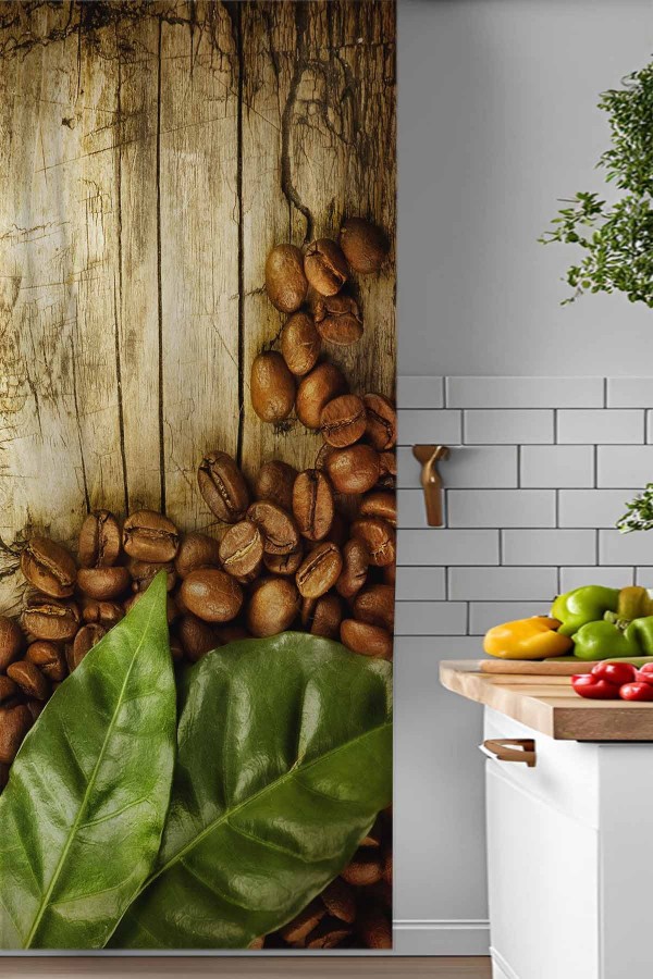 Kahve Çekirdekleri Desenli Djital Baskılı Yemek Odası Mutfak Fon Perde 140x260cm Kahve Çekirdekleri Desenli Djital Baskılı Yemek Odası Mutfak Fon Perde 140x260cm