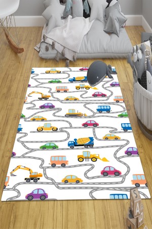 İş Makineleri Trafik Desenli Erkek Çocuk Odası Halısı Kaymaz Taban Yıkanabilir İş Makineleri Trafik Desenli Erkek Çocuk Odası Halısı Kaymaz Taban Yıkanabilir