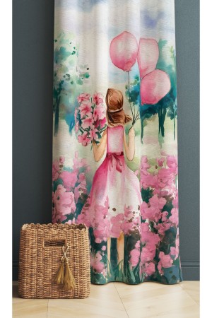 Pembe Balonlu Prenses Kız Desenli Çocuk Odası Fon Perde 140x260cm Pembe Balonlu Prenses Kız Desenli Çocuk Odası Fon Perde 140x260cm