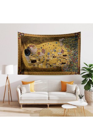 Gustav Klimt Kiss Öpücük Desenli Duvar Örtüsü Duvar Halısı Tapestry Gustav Klimt Kiss Öpücük Desenli Duvar Örtüsü Duvar Halısı Tapestry