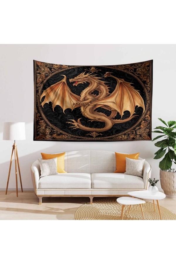 Vintage Ejderha Retro Desenli Duvar Örtüsü Duvar Halısı Tapestry Vintage Ejderha Retro Desenli Duvar Örtüsü Duvar Halısı Tapestry