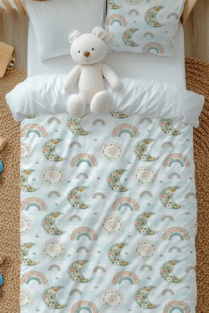 Boho Gökkuşağı Desenli Kız Çocuk Tek Kişilik Nevresim Takımı Yastık Kılıflı Boho Gökkuşağı Desenli Kız Çocuk Tek Kişilik Nevresim Takımı Yastık Kılıflı