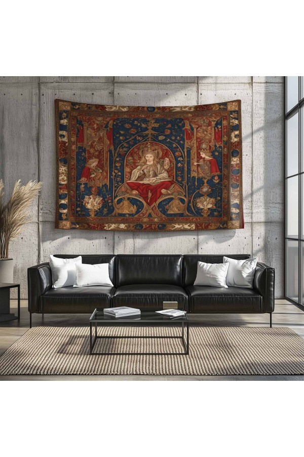 Ortaçağ Bahçe Fransız Desenli Duvar Örtüsü Duvar Halısı Tapestry Ortaçağ Bahçe Fransız Desenli Duvar Örtüsü Duvar Halısı Tapestry