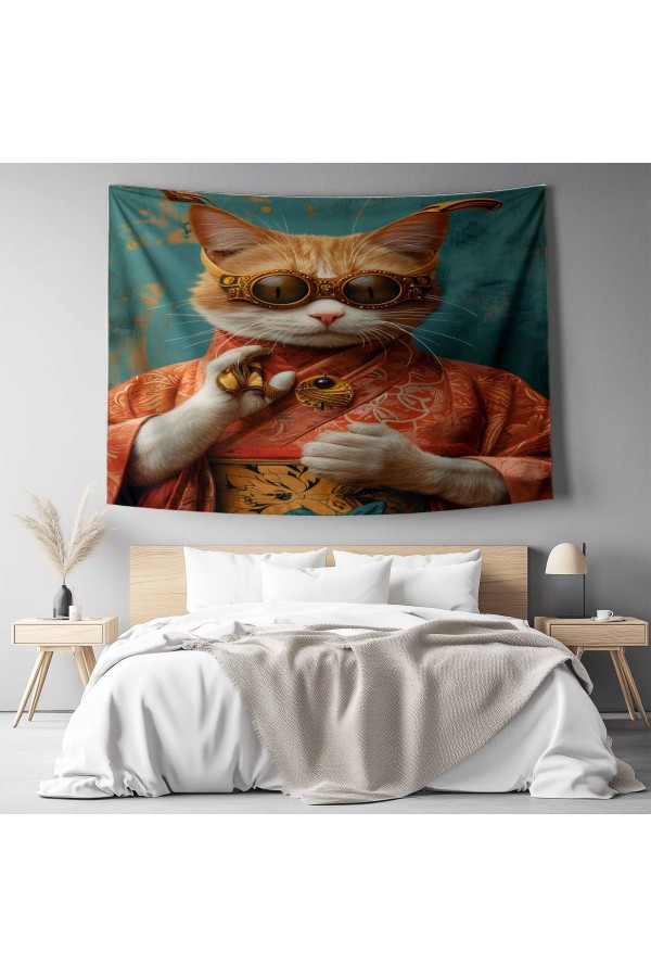 Fransız Vintage Retro Bahçe Desenli Duvar Örtüsü Duvar Halısı Tapestry