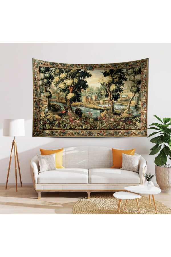 Hippi Kız Desenli Duvar Örtüsü Duvar Halısı Tapestry