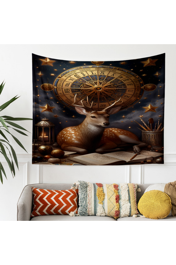 Fransız Vintage Turnuva Desenli Duvar Örtüsü Duvar Halısı Tapestry
