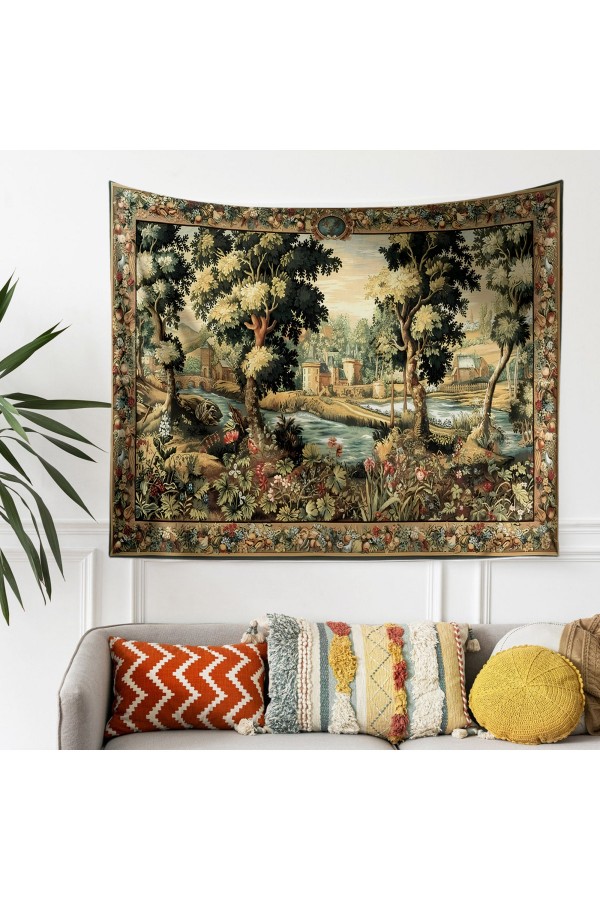 Hippi Kız Desenli Duvar Örtüsü Duvar Halısı Tapestry