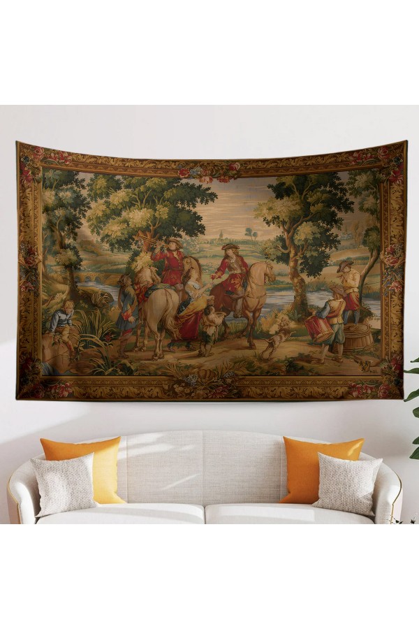 Ortaçağ Retro Fransız Desenli Duvar Örtüsü Duvar Halısı Tapestry Ortaçağ Retro Fransız Desenli Duvar Örtüsü Duvar Halısı Tapestry
