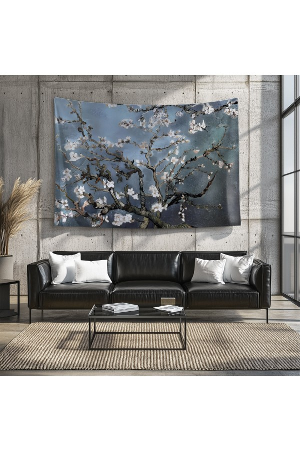 Van Gogh Mavi Zemin Badem Ağacı Desenli Duvar Örtüsü Duvar Halısı Tapestry Van Gogh Mavi Zemin Badem Ağacı Desenli Duvar Örtüsü Duvar Halısı Tapestry