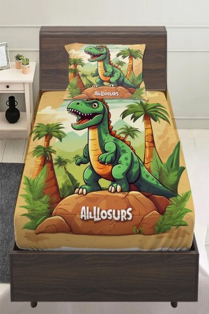 Dinazor Desenli Erkek Çocuk Tek Kişilik Yastıklı Lastikli Çarşaf Takımı 100x200cm Dinazor Desenli Erkek Çocuk Tek Kişilik Yastıklı Lastikli Çarşaf Takımı 100x200cm