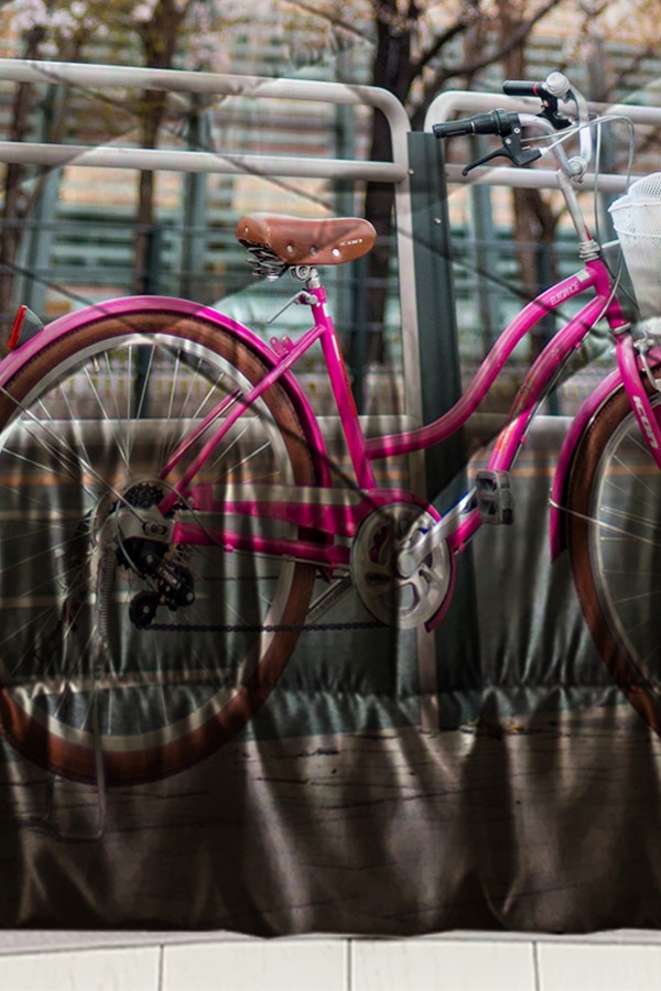 Pembe Bisiklet Amsterdam Desenli Tek Kişilik Kapitoneli Yorgan Yastık Kılıflı Pembe Bisiklet Amsterdam Desenli Tek Kişilik Kapitoneli Yorgan Yastık Kılıflı