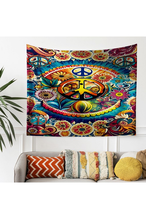 Ay Kedi Gemili Mistik Desenli Duvar Örtüsü Duvar Halısı Tapestry