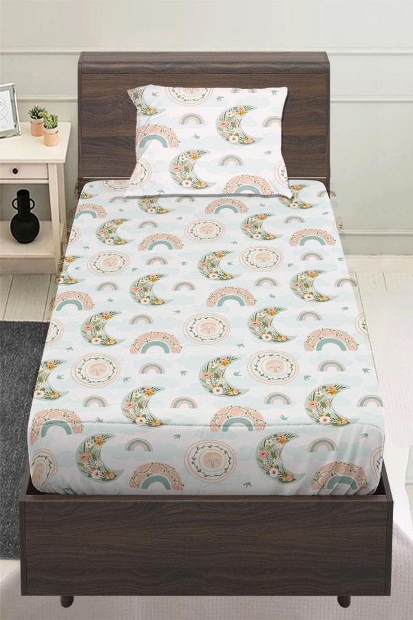 Boho Gökkuşağı Desenli Kız Çocuk Tek Kişilik Yastıklı Lastikli Çarşaf Takımı 100x200cm Boho Gökkuşağı Desenli Kız Çocuk Tek Kişilik Yastıklı Lastikli Çarşaf Takımı 100x200cm