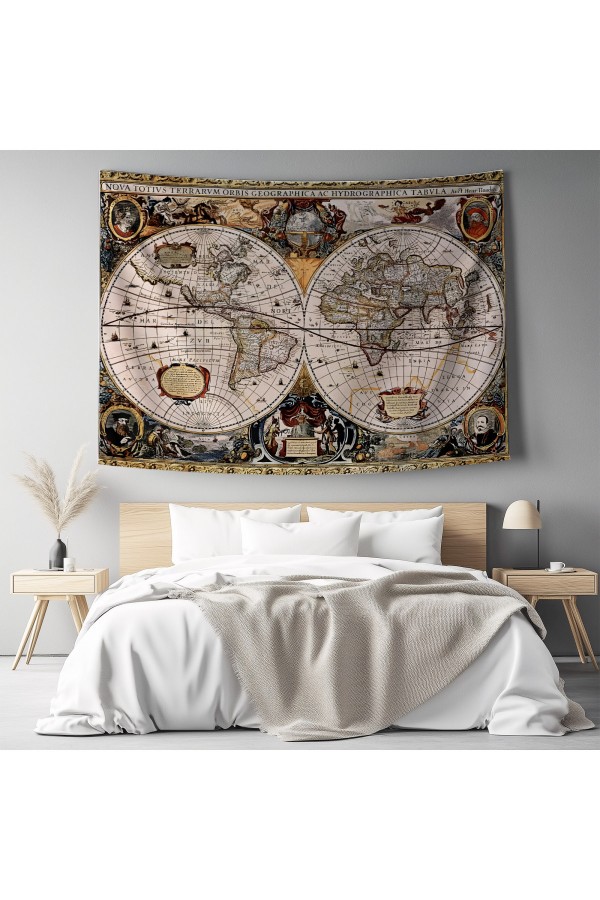 Retro Kırmızı Çiçekler Desenli Duvar Örtüsü Duvar Halısı Tapestry Retro Kırmızı Çiçekler Desenli Duvar Örtüsü Duvar Halısı Tapestry