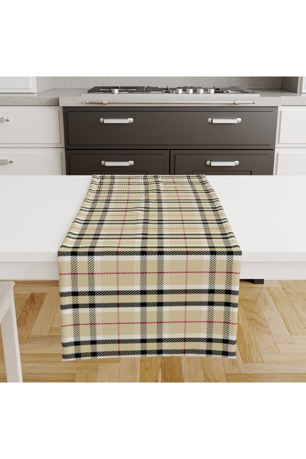 Pötikare Desenli Dijital Baskılı Leke Tutmaz Dertsiz Dekoratif Runner Örtüsü 40x140cm