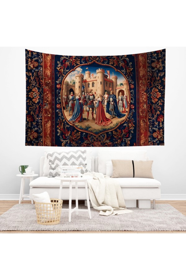 Ortaçağ Unicorn Fransız Desenli Duvar Örtüsü Duvar Halısı Tapestry Ortaçağ Unicorn Fransız Desenli Duvar Örtüsü Duvar Halısı Tapestry