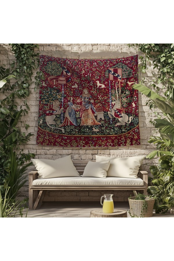 Ortaçağ Unicorn Fransız Desenli Duvar Örtüsü Duvar Halısı Tapestry Ortaçağ Unicorn Fransız Desenli Duvar Örtüsü Duvar Halısı Tapestry